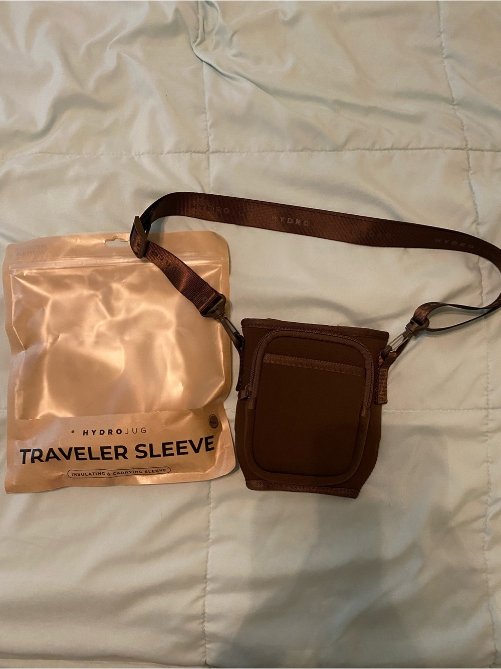 HydroJug Brown Travel Belt Bag with Adjustable Strap